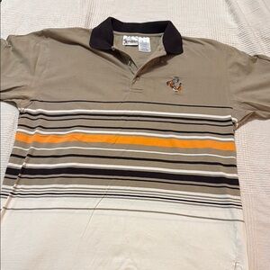 Men's Beige Striped Polo Shirt